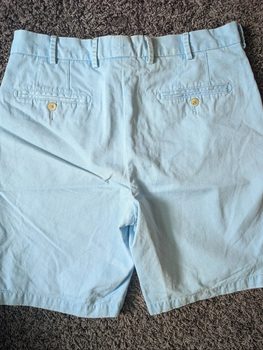 Peter Millar Light Blue Flat-Front Cotton Shorts